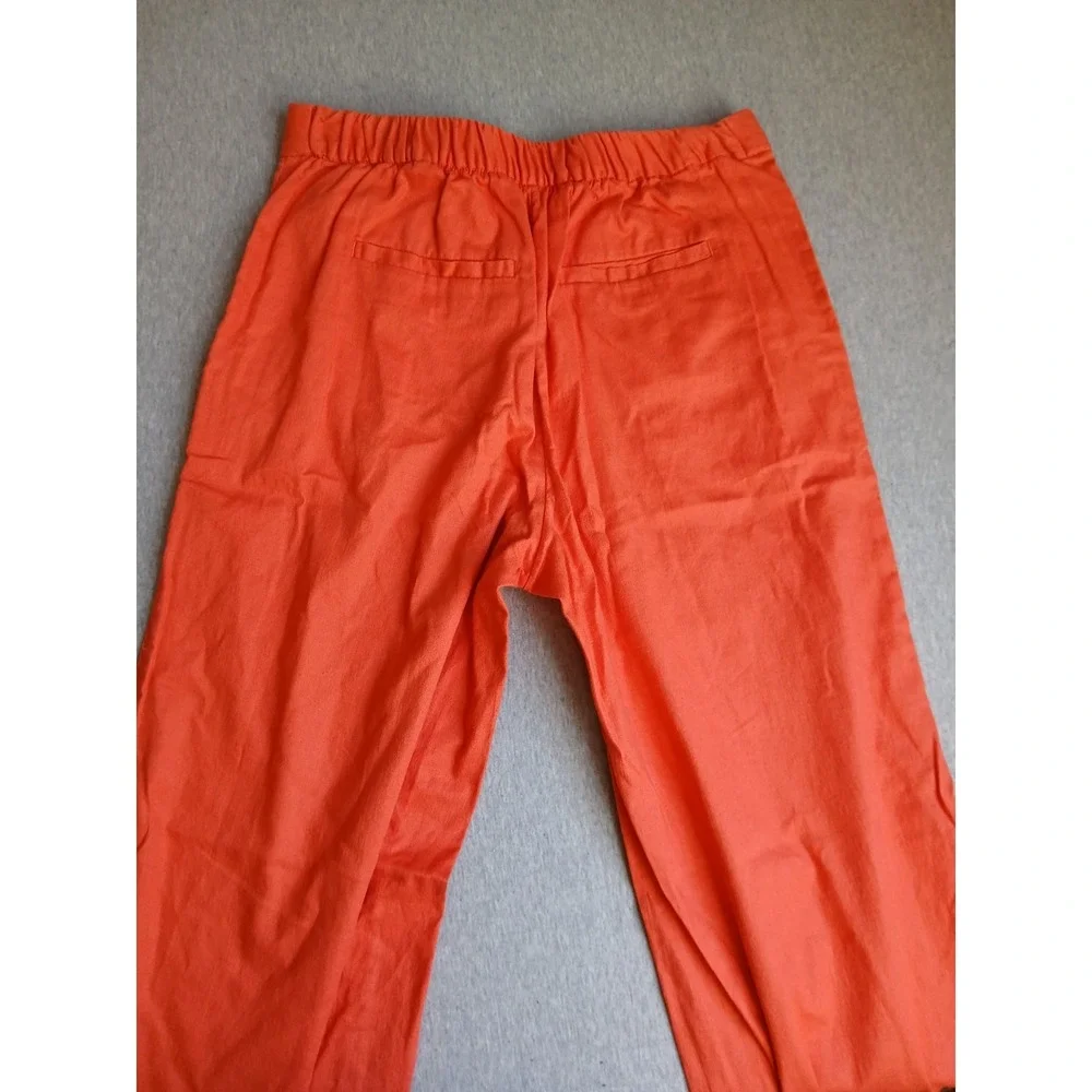 Banana Republic Pants Small Linen Wide Leg Resort Beach Cruise Boho Coral